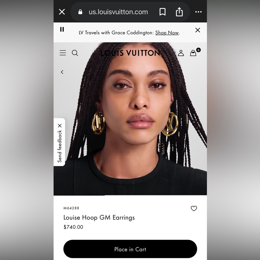 Authentic Louis Vuitton 2” Gold Earrings - Picture 10 of 11